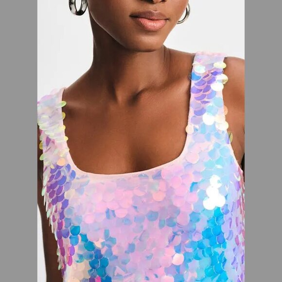 NWT Isaac Mizrahi New York Paillette Tank Minidress - L - Picture 5 of 8